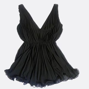 Vintage Black Pleated Babydoll Blouse ♠️